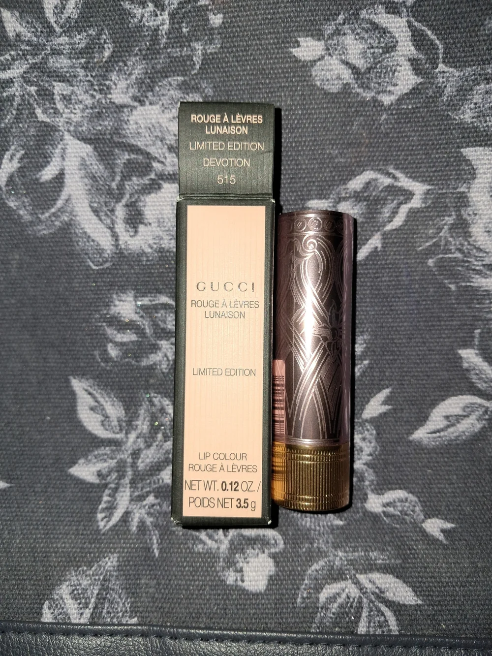 Gucci Lunaison Limited Edition Lipstick with Ornate Metallic Case